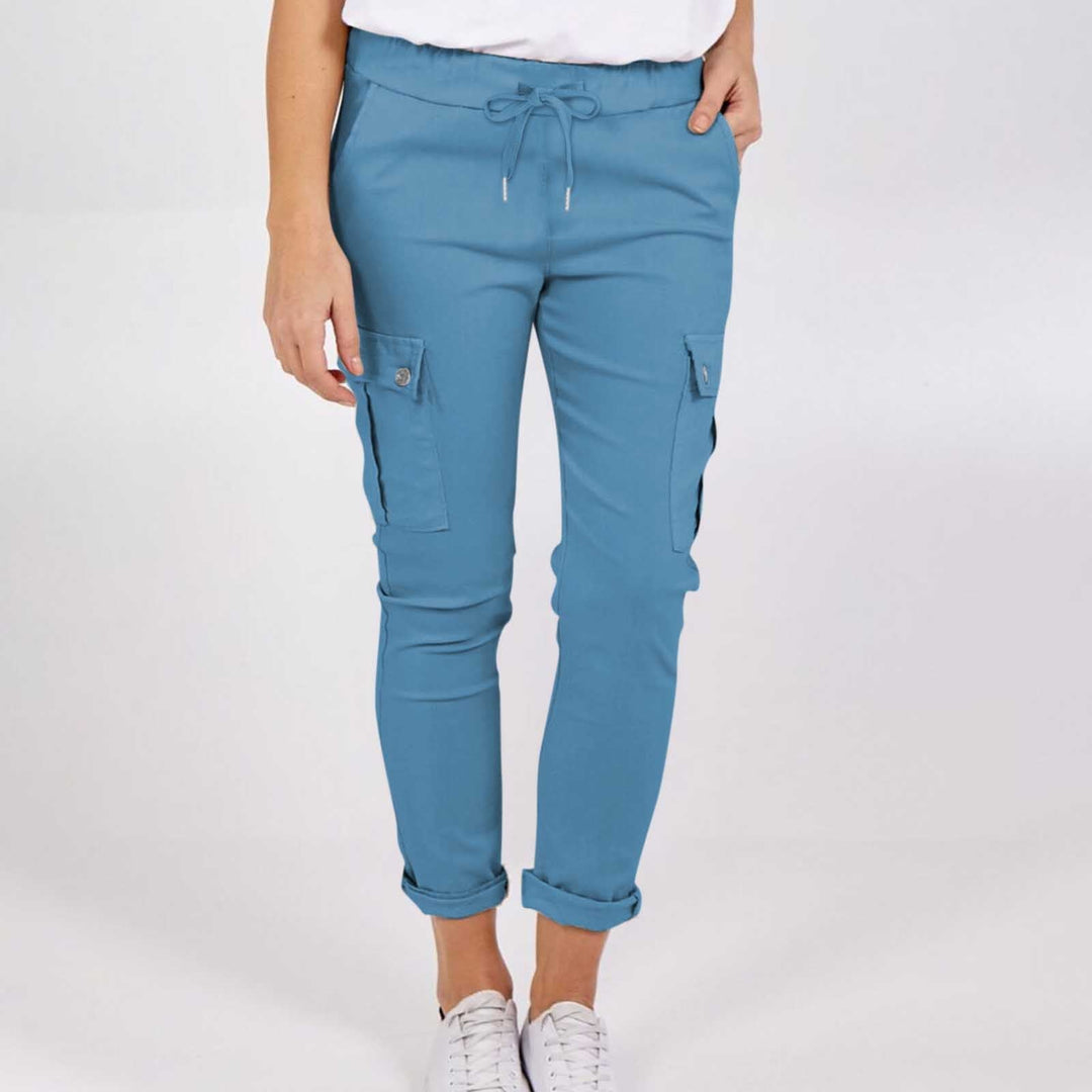 Heidi-Mode | Damen Cargo-Hosen mit Taschen und Kordelzug