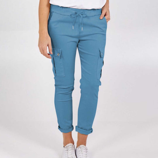 Heidi-Mode | Damen Cargo-Hosen mit Taschen und Kordelzug