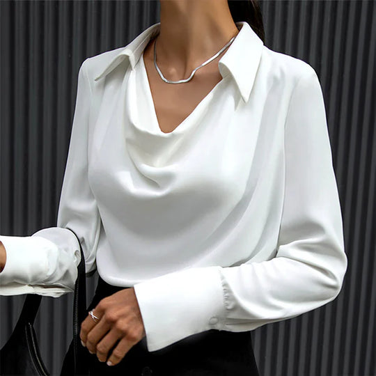 Heidi-Mode | Lange Ärmel Satin Bluse