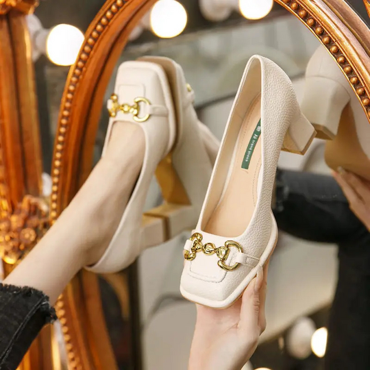 Heidi-Mode | Damen Block Absätz Pumps
