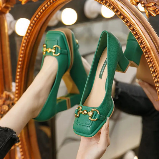 Heidi-Mode | Damen Block Absätz Pumps