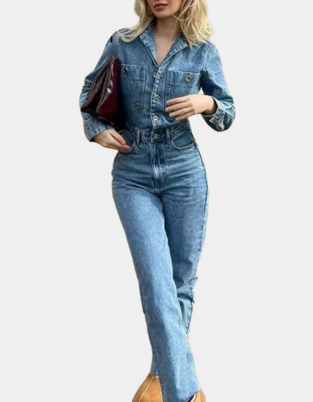 Heidi-Mode | Damen Elegant Jumpsuit Langarm