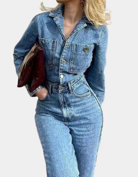 Heidi-Mode | Damen Elegant Jumpsuit Langarm