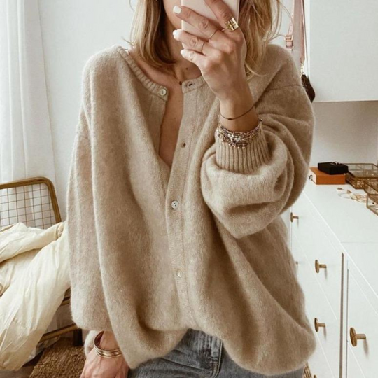 Heidi-Mode | Damen Kurze Strickjacke Beige