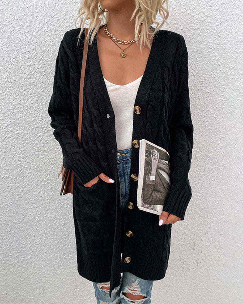 Heidi-Mode | Damen Lang Strickjacke Schwarze