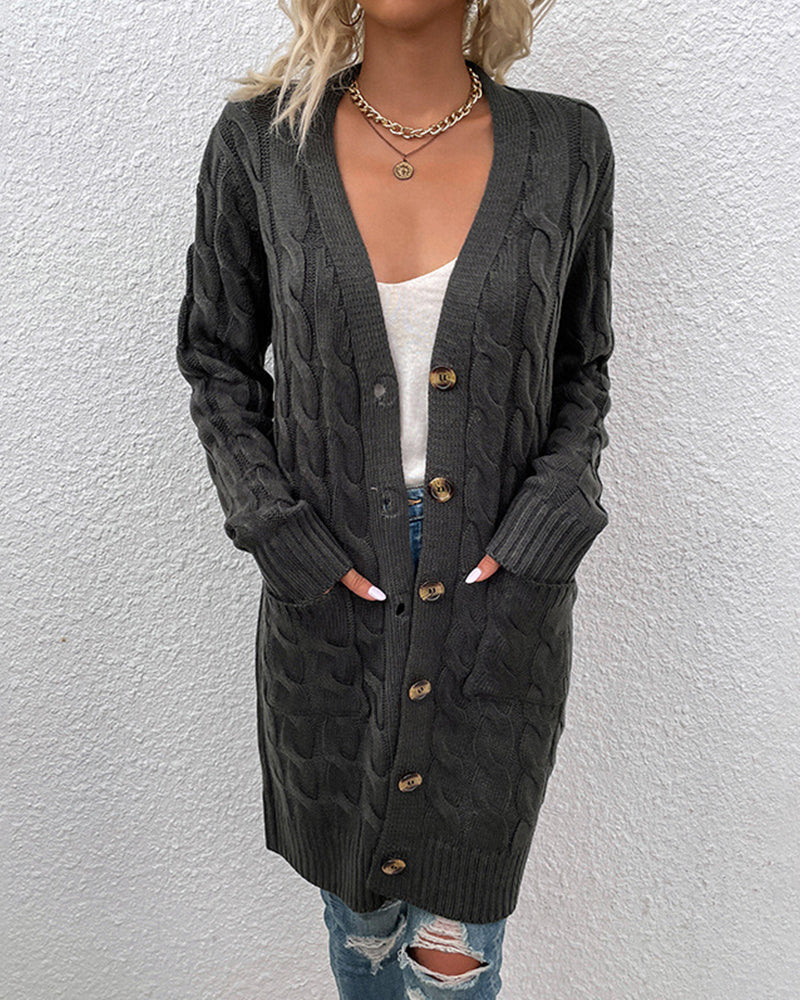 Heidi-Mode | Damen Lang Strickjacke Schwarze