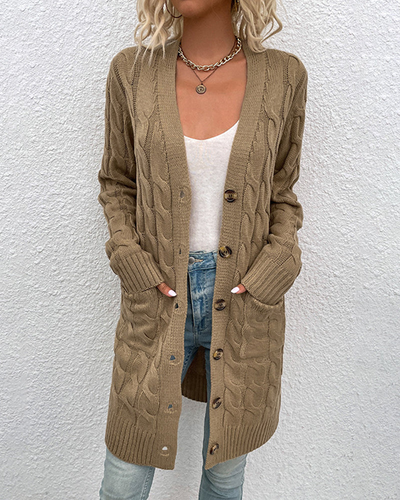 Heidi-Mode | Damen Lang Strickjacke Schwarze
