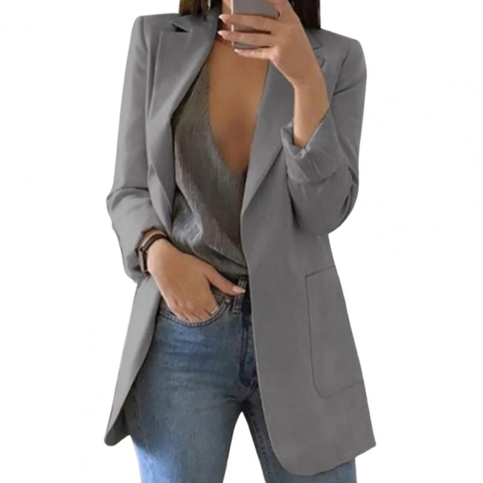 Heidi-Mode | Damen Lange Blazer Moderne Mantel