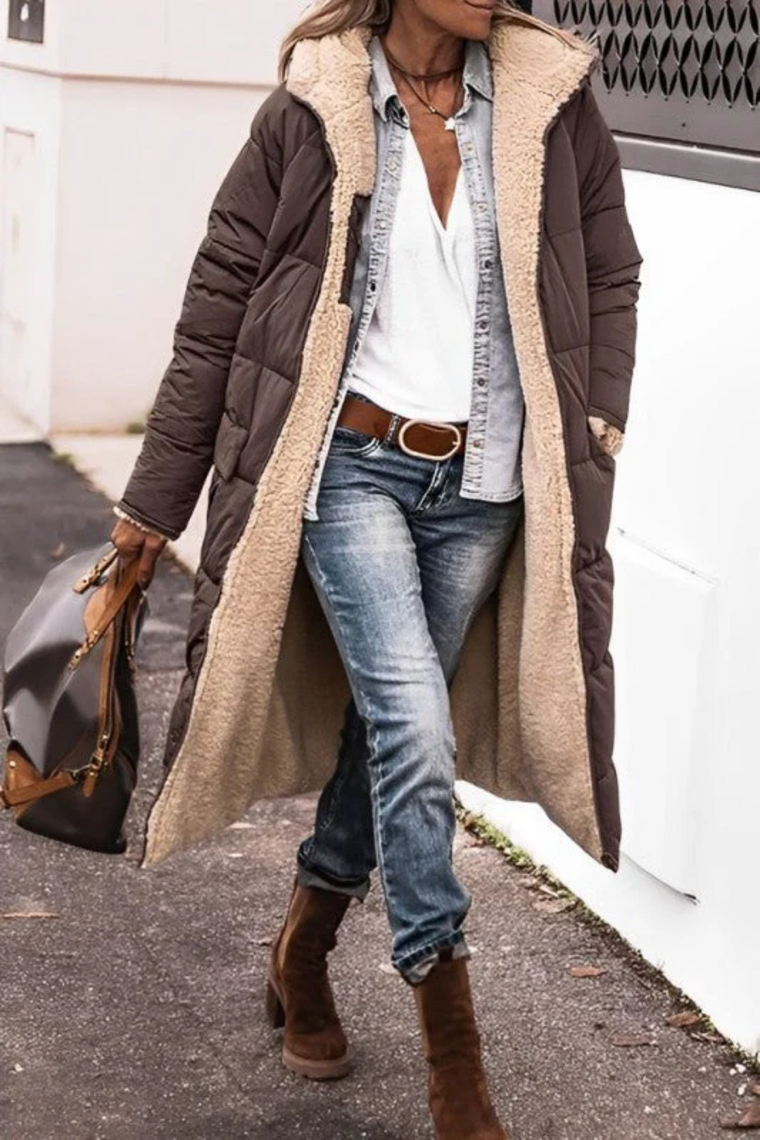 Heidi-Mode | Damen Leichte Daunenjacke Teddy Jacke