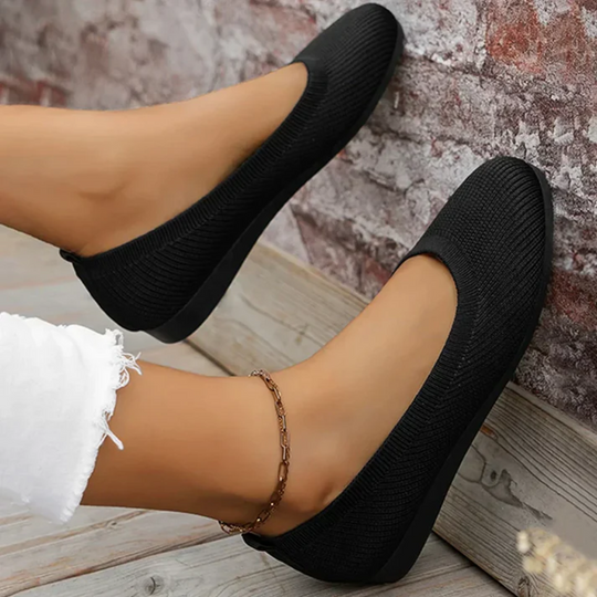 Heidi-Mode | Damen schwarze Loafers Slip In Schuhe