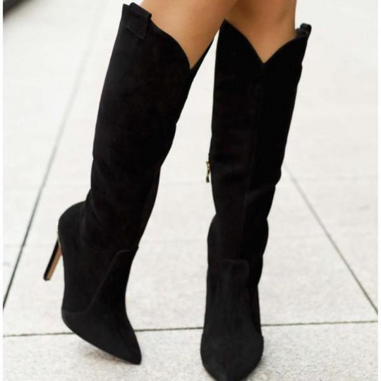 Heidi-Mode | Damen Overknee Stiefel Schwarz