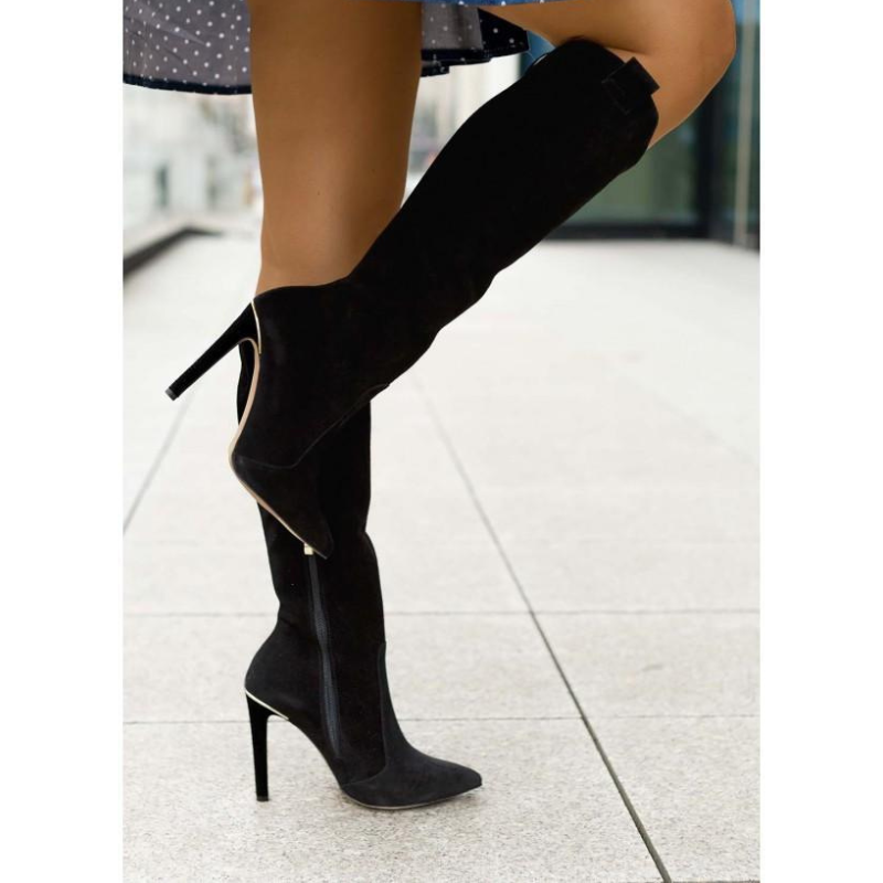 Heidi-Mode | Damen Overknee Stiefel Schwarz