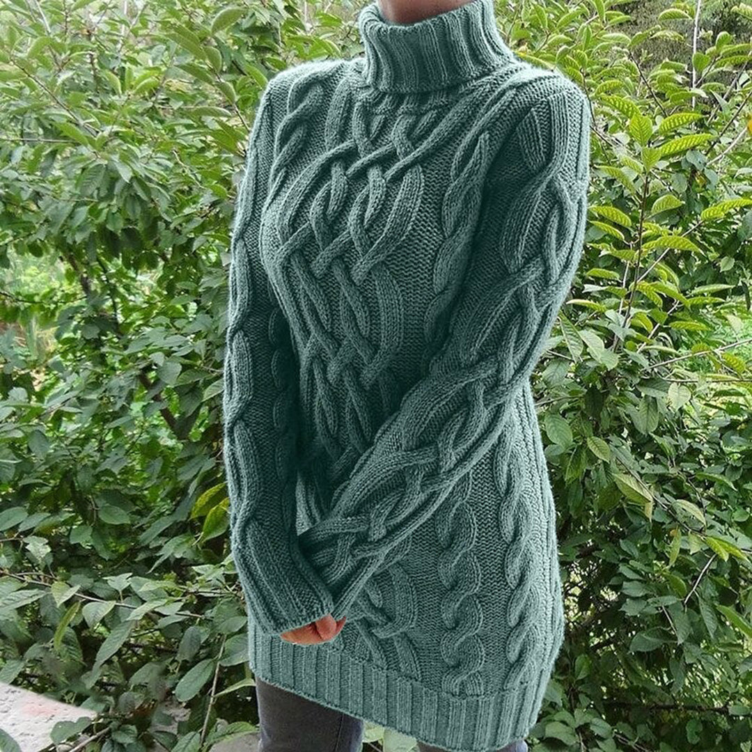 Heidi-Mode | Damen Schwarz Rollkragenpullover Lang