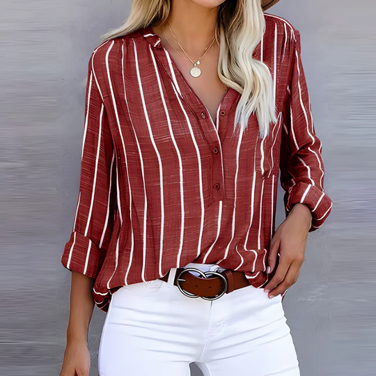 Heidi-Mode | Damen Langarmbluse Gestreift Shirt