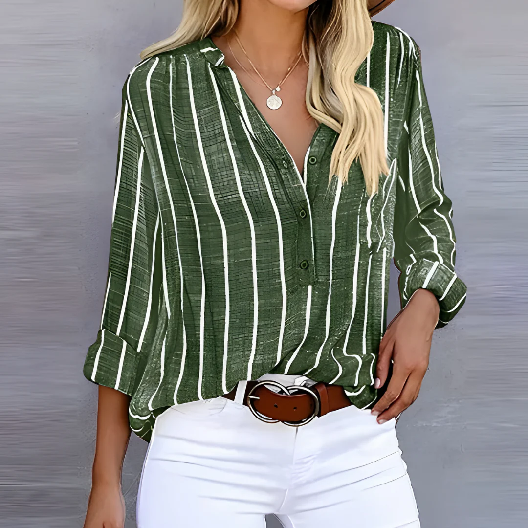 Heidi-Mode | Damen Langarmbluse Gestreift Shirt