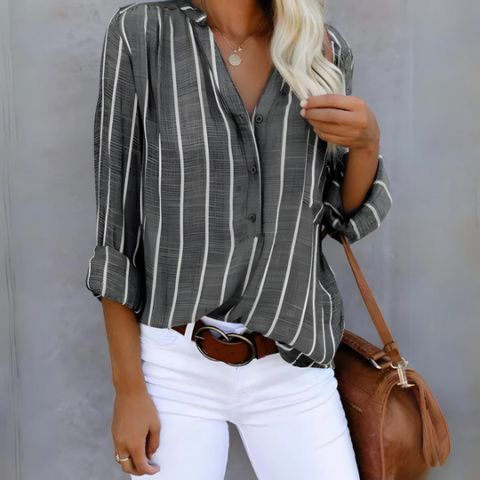 Heidi-Mode | Damen Langarmbluse Gestreift Shirt