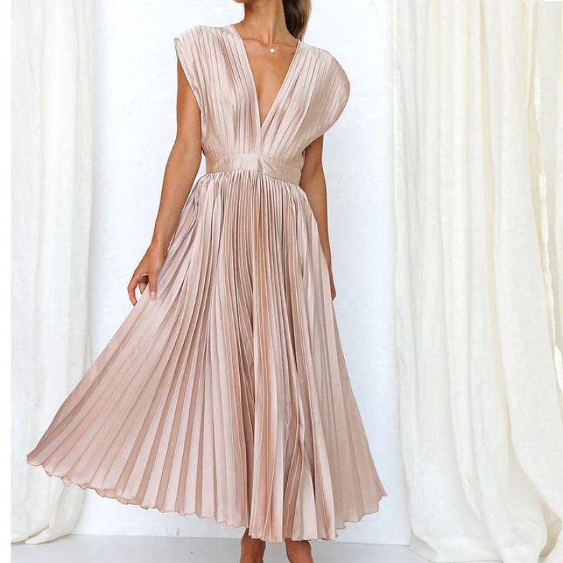 Heidi-Mode | Damen V-Ausschnitt Maxikleid Festlich