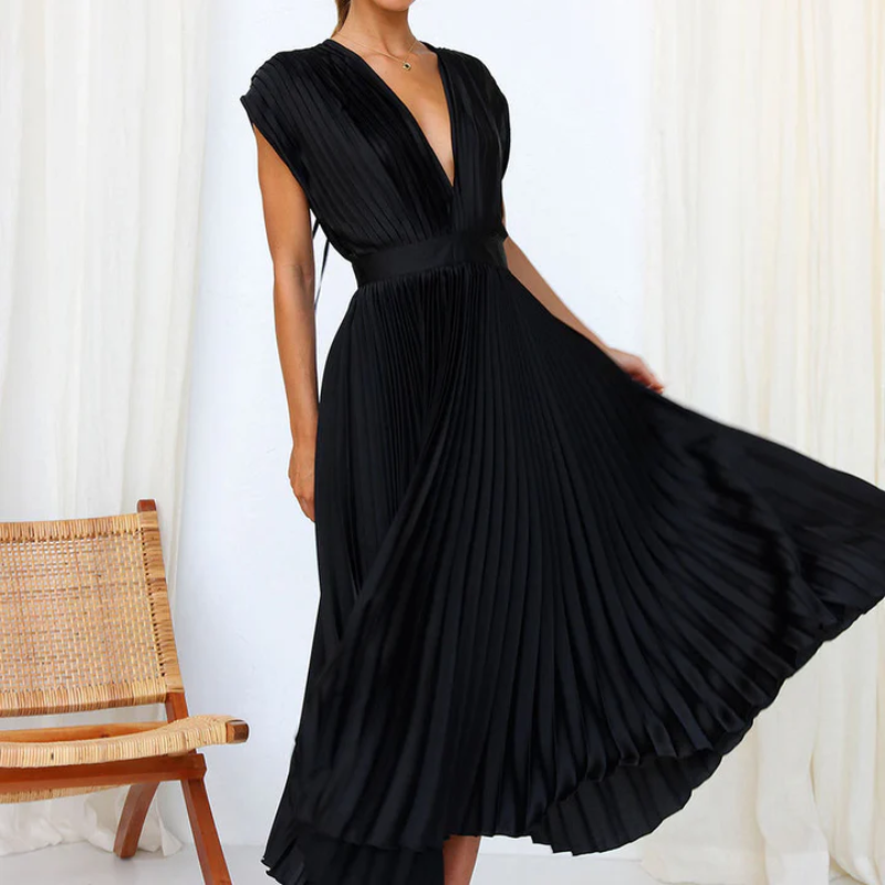 Heidi-Mode | Damen V-Ausschnitt Maxikleid Festlich