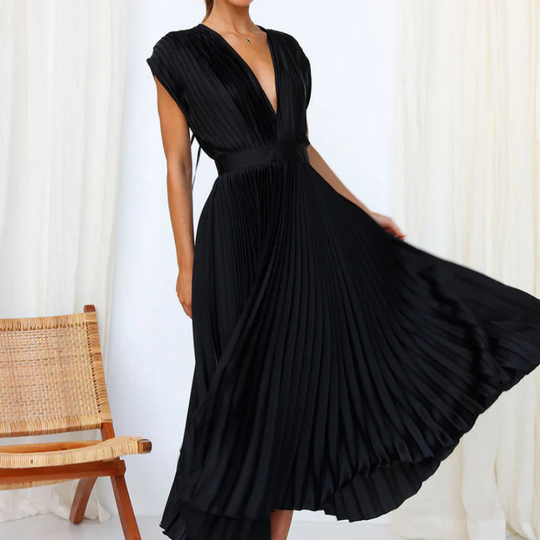 Heidi-Mode | Damen V-Ausschnitt Maxikleid Festlich