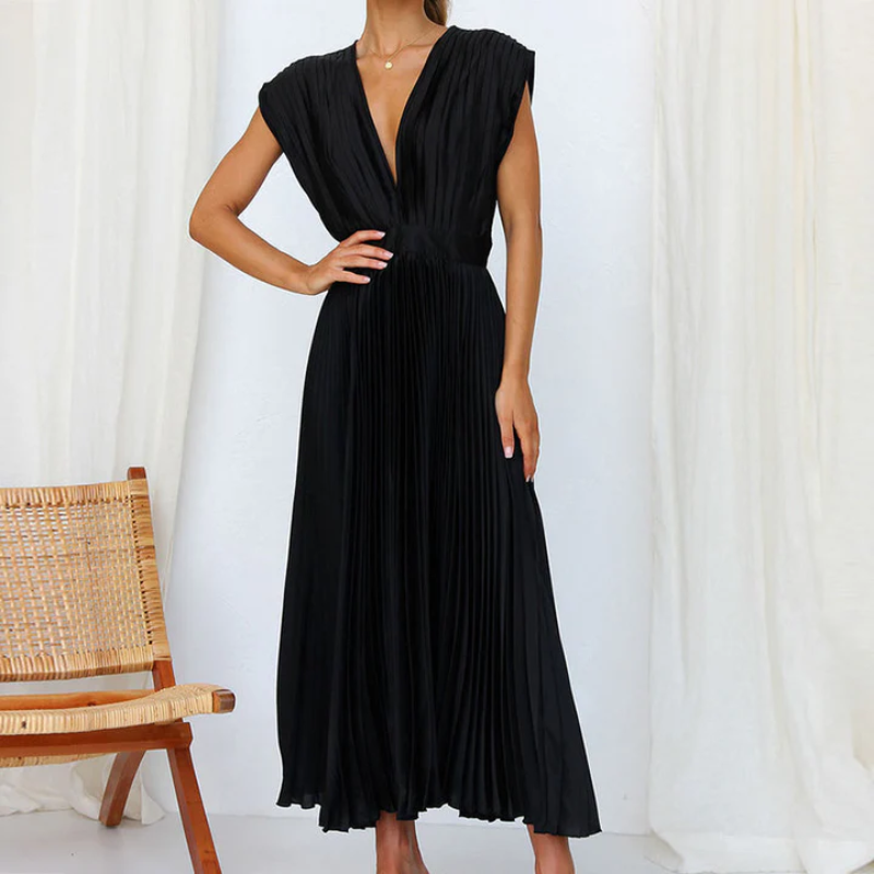 Heidi-Mode | Damen V-Ausschnitt Maxikleid Festlich