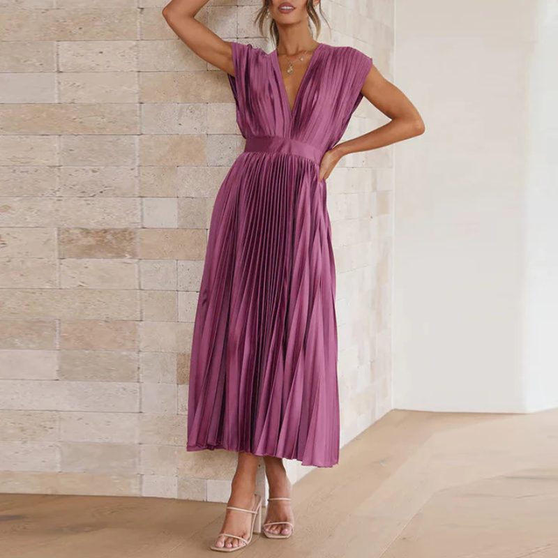 Heidi-Mode | Damen V-Ausschnitt Maxikleid Festlich