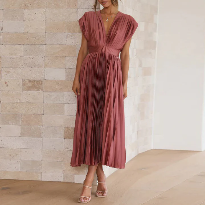 Heidi-Mode | Damen V-Ausschnitt Maxikleid Festlich
