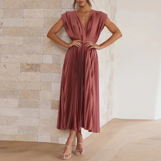 Heidi-Mode | Damen V-Ausschnitt Maxikleid Festlich