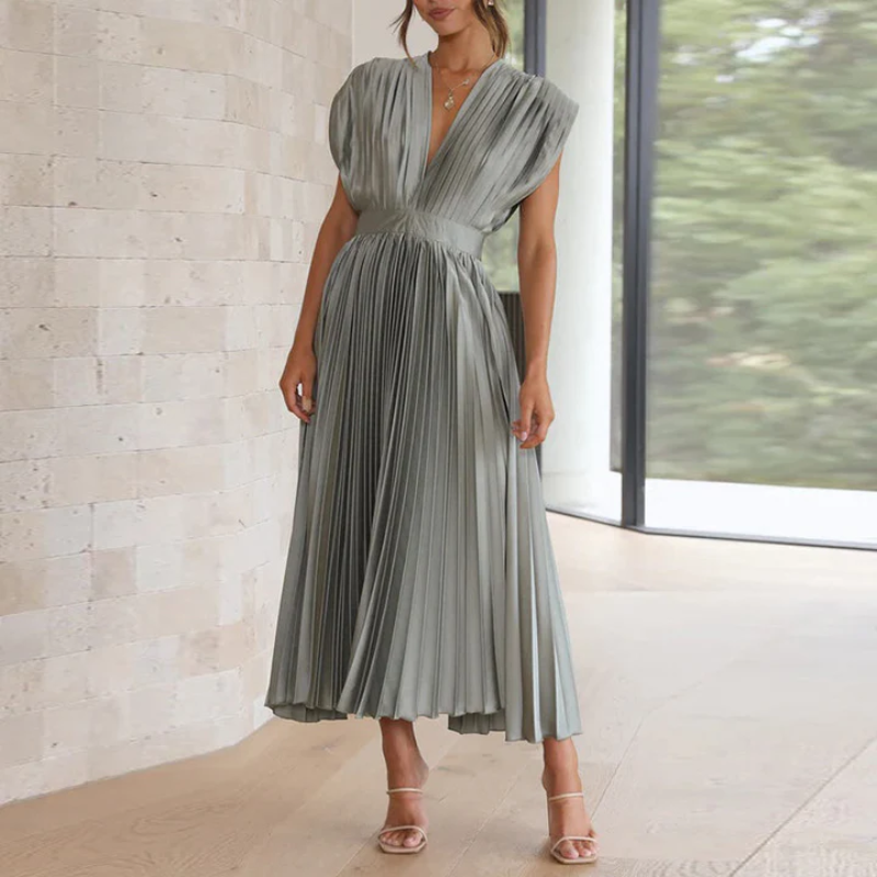 Heidi-Mode | Damen V-Ausschnitt Maxikleid Festlich