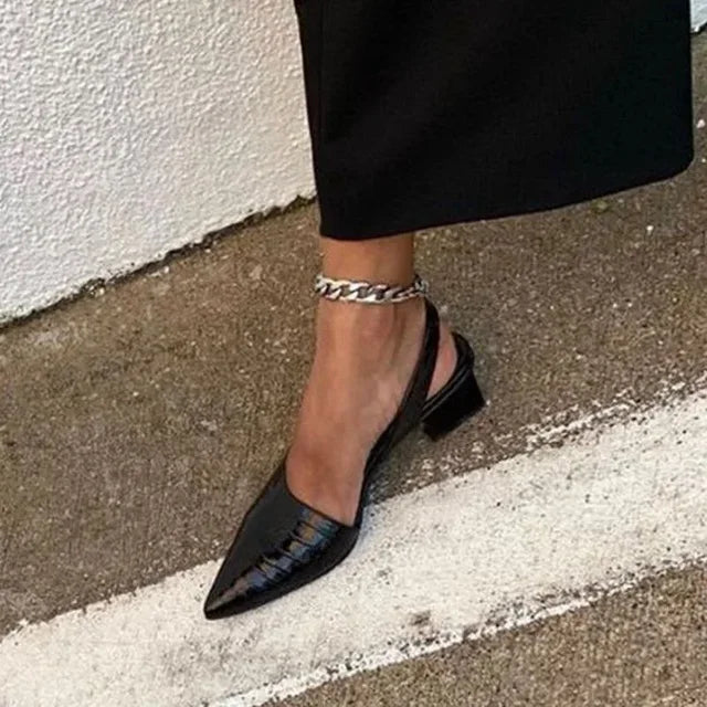 Heidi-Mode | Stilvolle und Bequeme Croco Slingback Pumps für Damen
