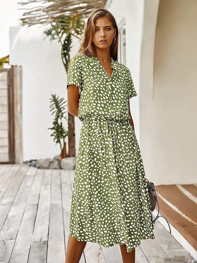 casual midi-jurk met dierenprint