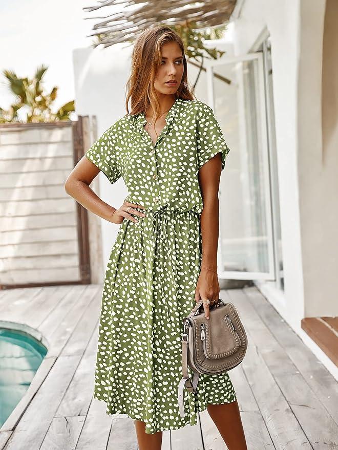 casual midi-jurk met dierenprint