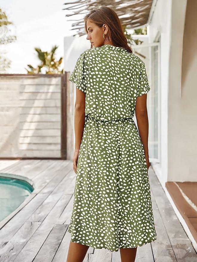 casual midi-jurk met dierenprint