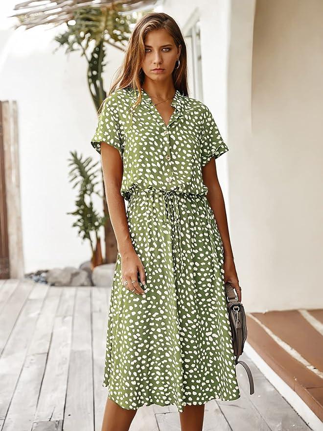 casual midi-jurk met dierenprint
