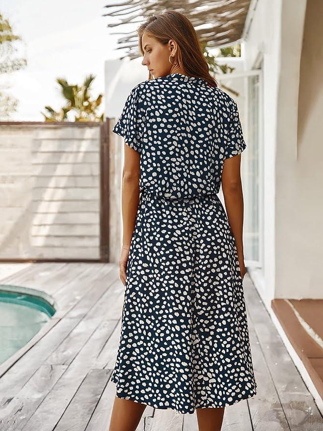 casual midi-jurk met dierenprint