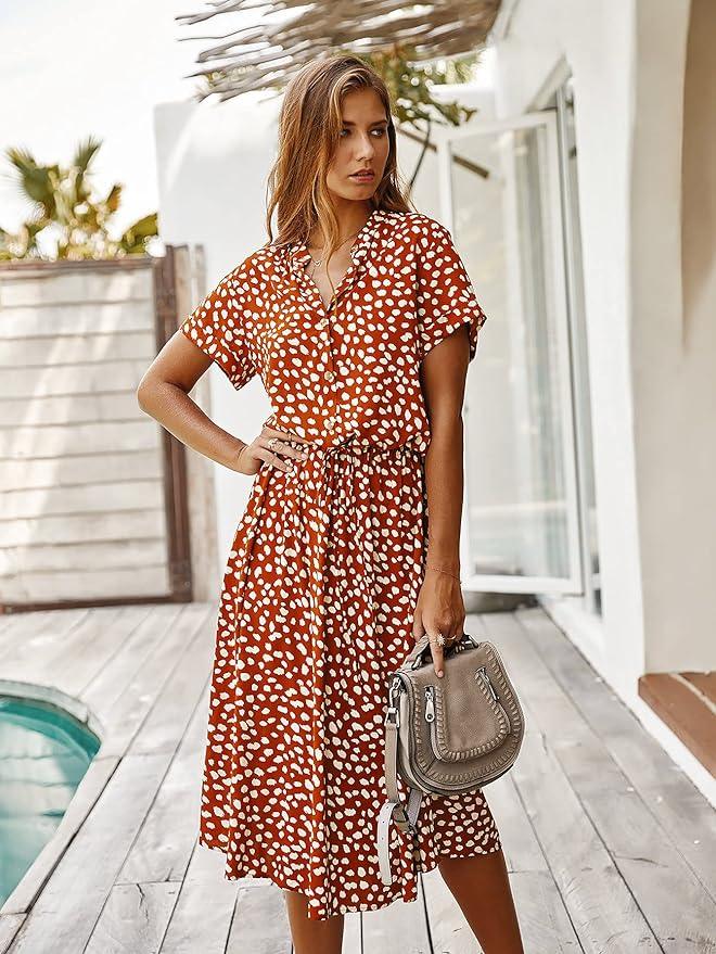 casual midi-jurk met dierenprint