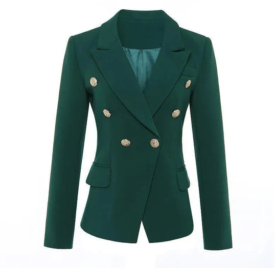 Heidi-Mode | Dunkelgrüner Blazer Damen - Lässig - Einfarbig