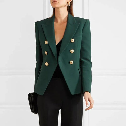 Heidi-Mode | Dunkelgrüner Blazer Damen - Lässig - Einfarbig
