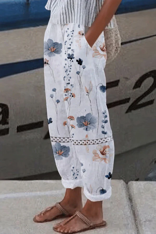 Heidi-Mode | Lässig Unique Printed Button Pocket Pants