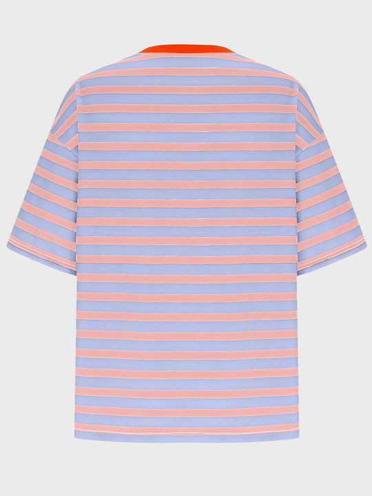 Heidi-Mode | Gestreiftes Rundhals-Halbarm-T-Shirt