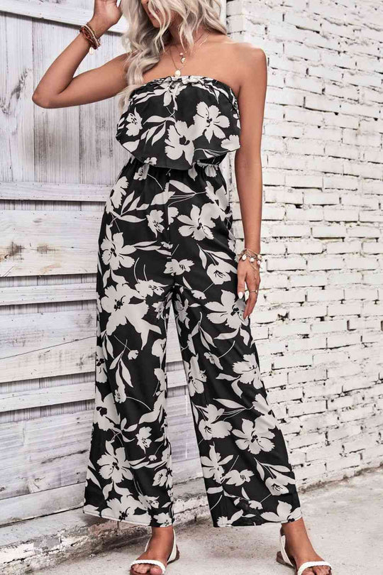 Heidi-Mode | Floral Strapless Weit Bein Overall