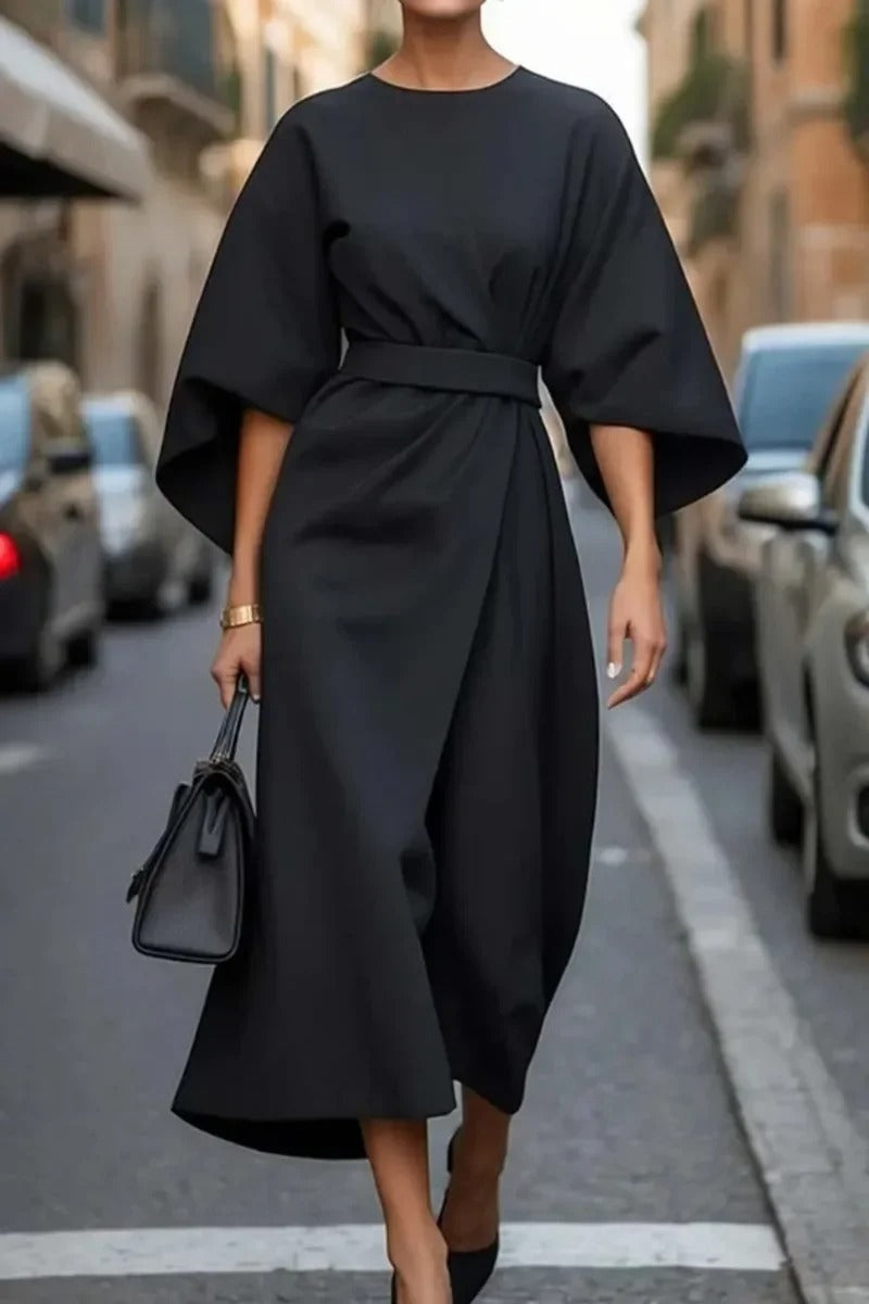Heidi-Mode | Elegantes Kleid mit Laternenärmeln und Gürtel