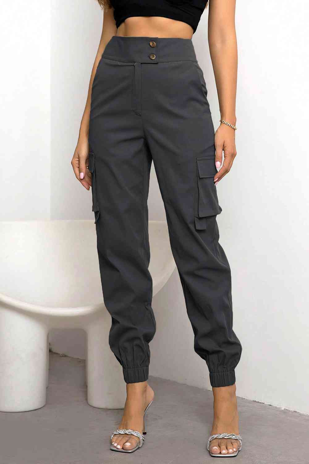 Heidi-Mode | Legere Hochgeschnittene Cargo Jogger Hosen