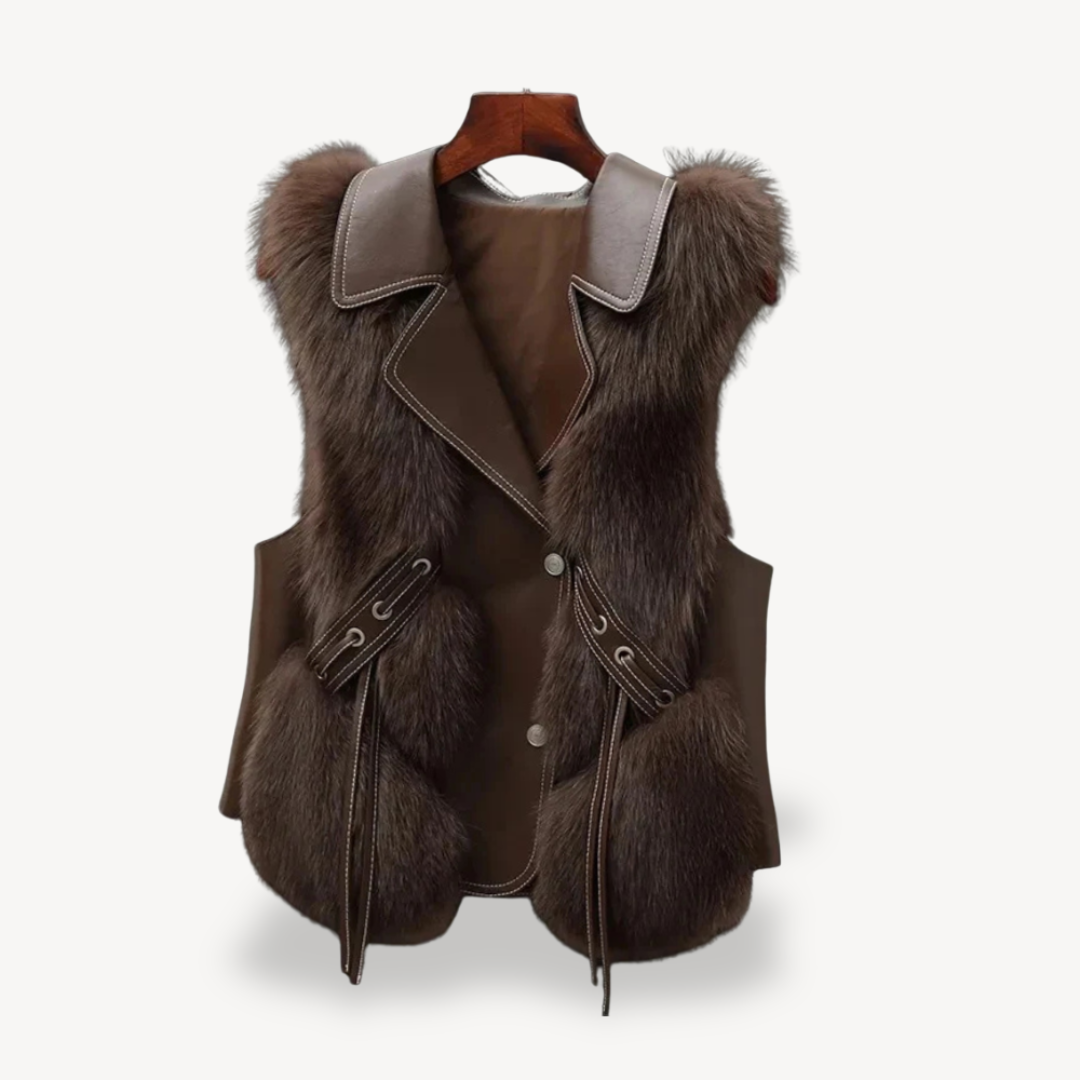 Heidi-Mode | Gefütterte Weste Aus Kunstfell für Damen
