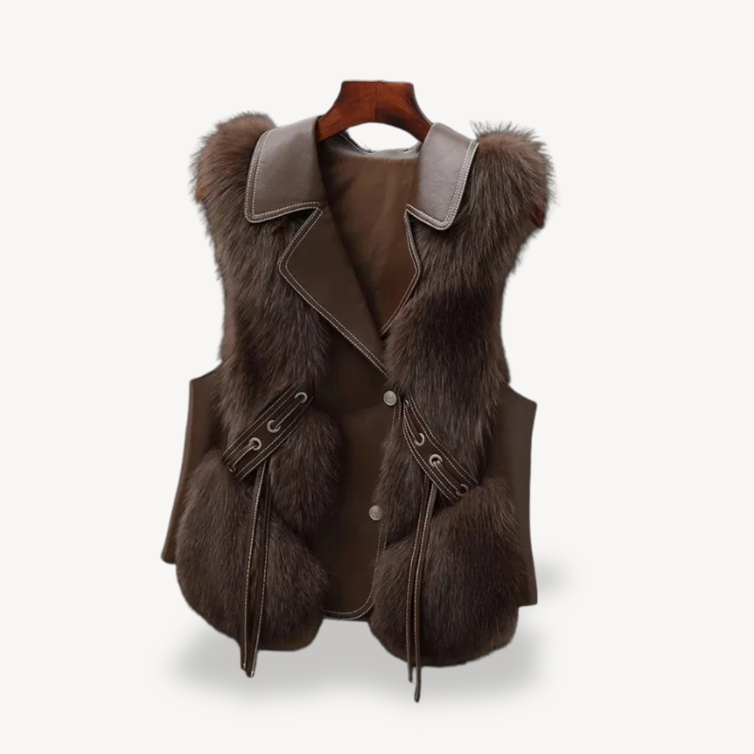 Heidi-Mode | Kunstfelllederweste für Damen