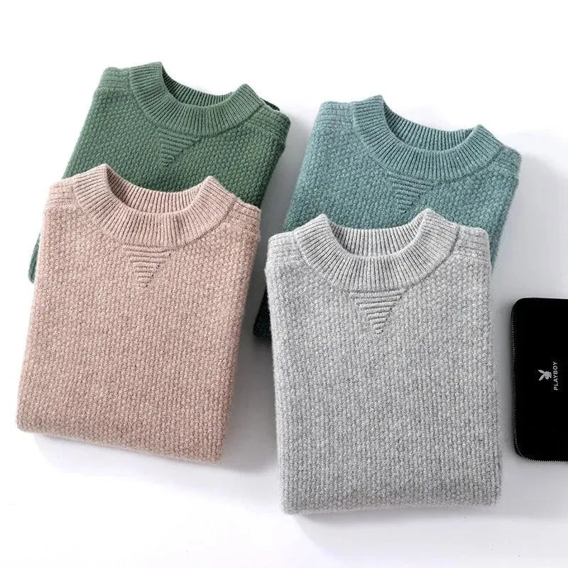 Heidi-Mode | Herrenpullover aus Cashmere, lässig gestrickt, mit Halsetikett