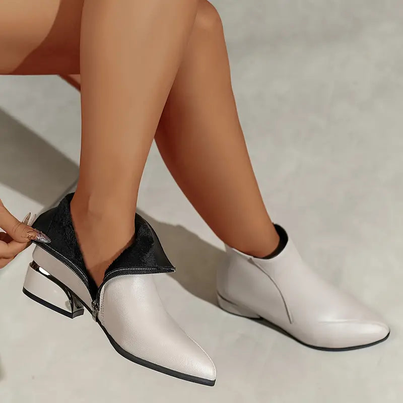 Heidi-Mode | Damen Chunky Niedrige Absatz Stiefeletten