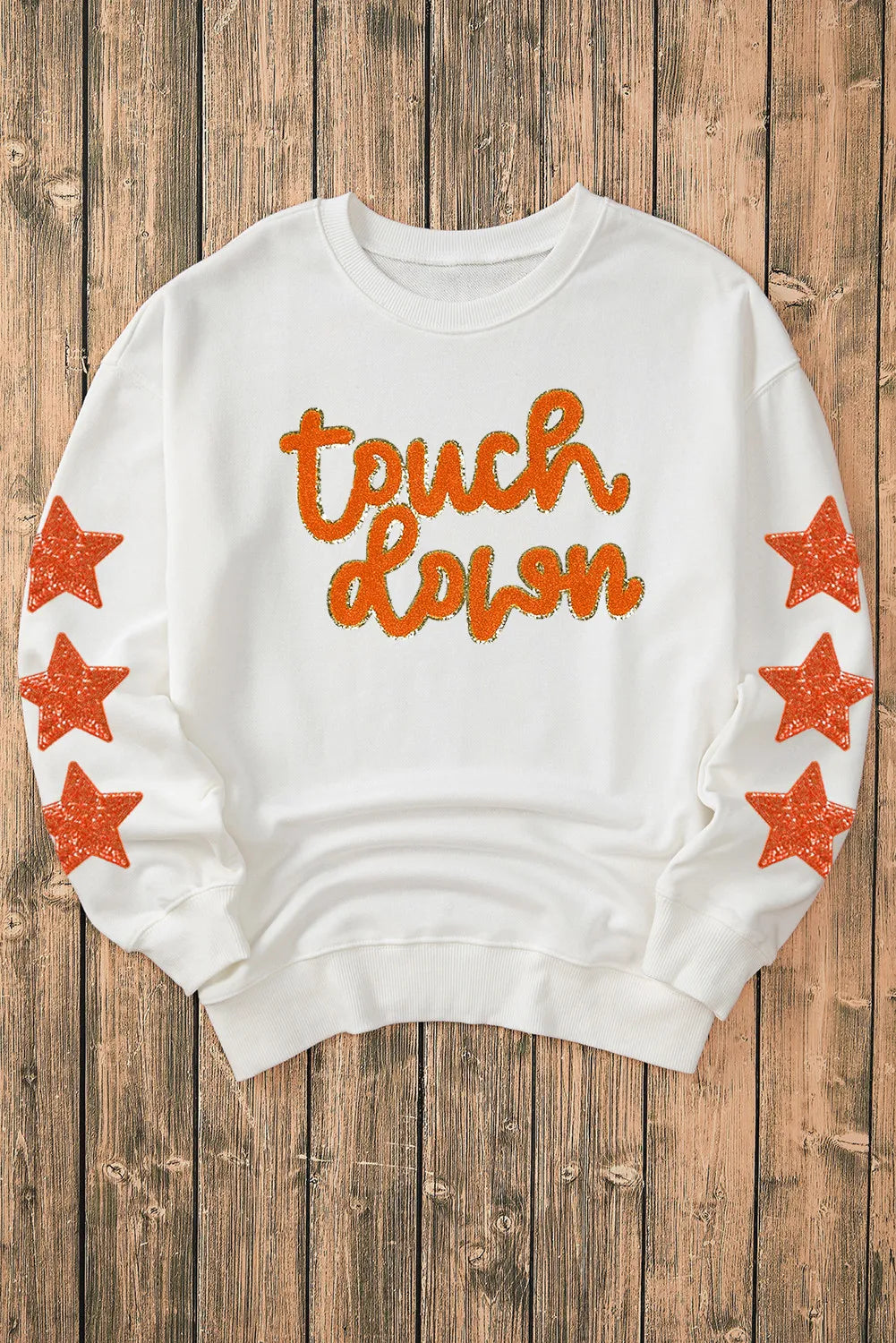 Heidi-Mode | Letter & Star Rundhals Langarm Sweatshirt
