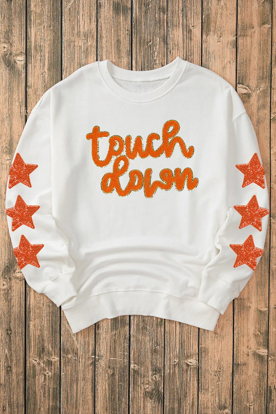 Heidi-Mode | Letter & Star Rundhals Langarm Sweatshirt