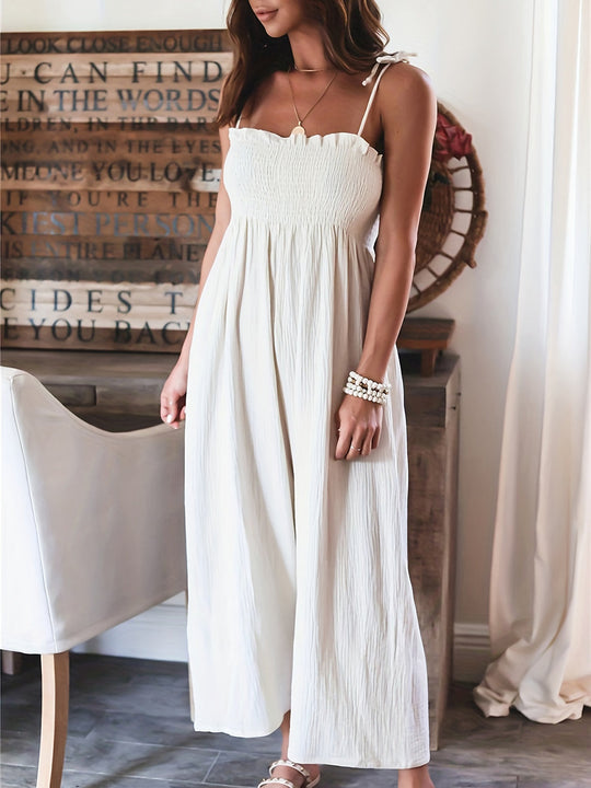 Heidi-Mode | Damen Eleganter Hochwertiger Jumpsuit mit Hoher Taille und Schnurfalten für Festliche Anlässe