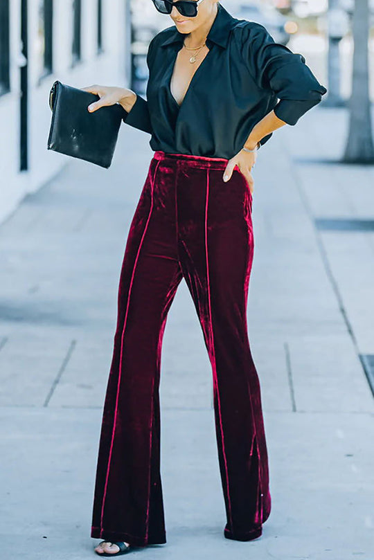 Heidi-Mode | Munter Velours Nahtlose Flare Hosen